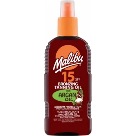 Malibu Bronzing Tanning Oil med Arganolje SPF15 200 ml