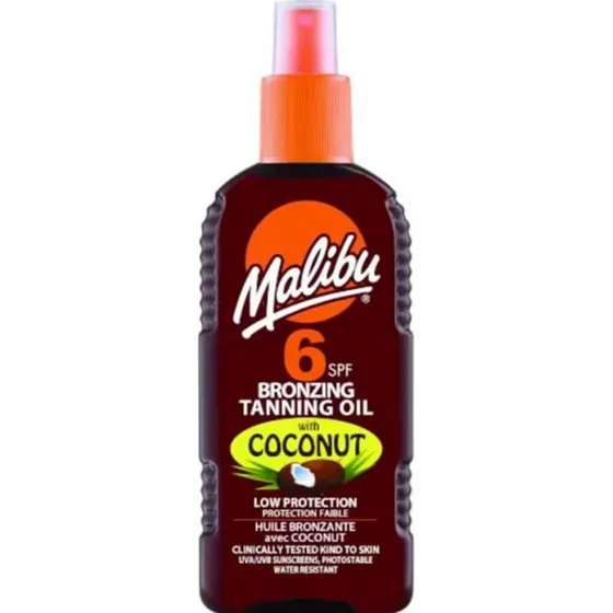 Malibu Bronzing Tanning Oil med Kokos SPF6 200 ml