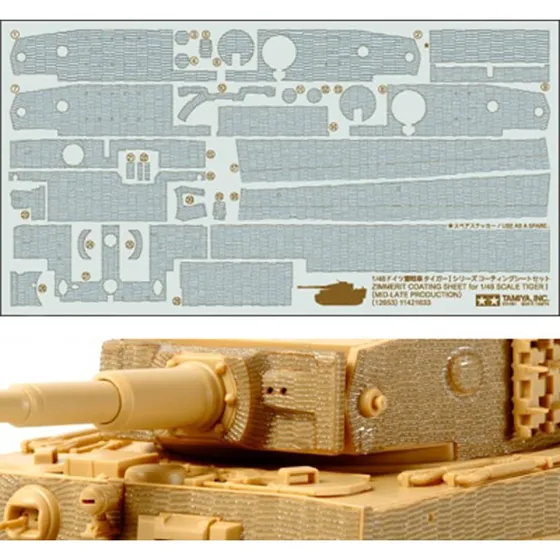 Tamiya 1:48 Tiger I Mid-Late Zim Coatin - Tilbehør 12653