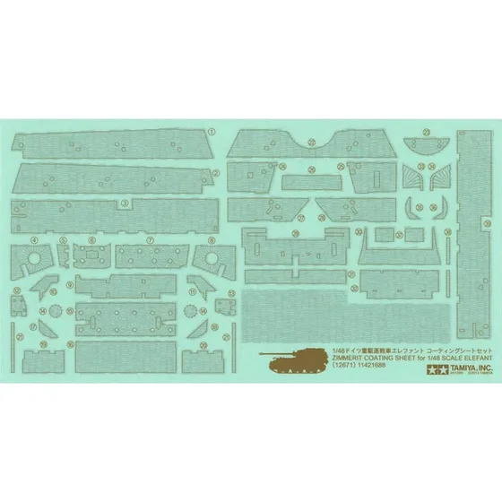 Tamiya 1:48 Elefant Zimmerit Sheet - Tilbehør