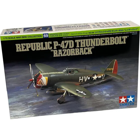Tamiya P-47D Thunderbolt 'Razorback' 1:72 Byggesæt
