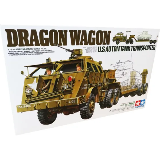 Tamiya 1:35 US 40-tons Dragon Wagon Tanktransporter - Byggesæt