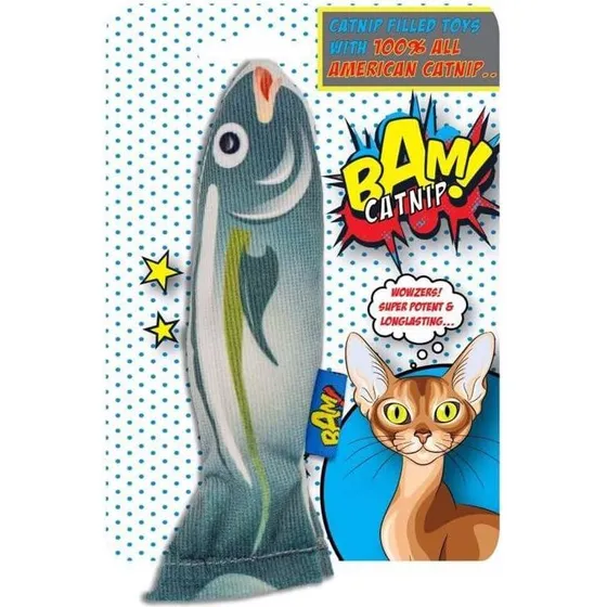 BAM! Catnip Fish kattelegetøj – 100% katteurt