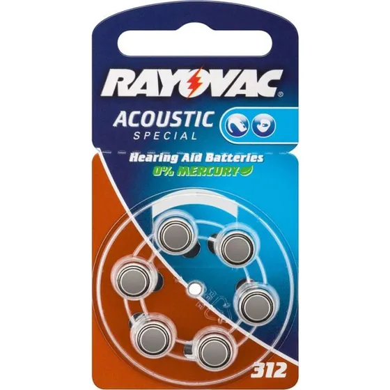 Rayovac PR41 Zink-luftbatteri 1,4V (6 stk.)