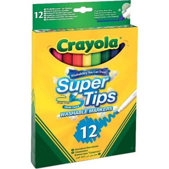 Crayola Supertips Vaskbare Markører 12 farver