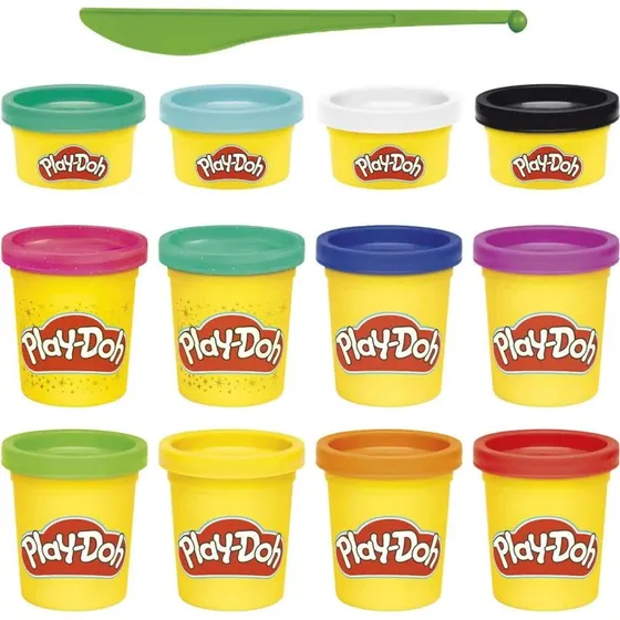 Play-Doh Bright Delights 12-dåser, multifarvet med glitter