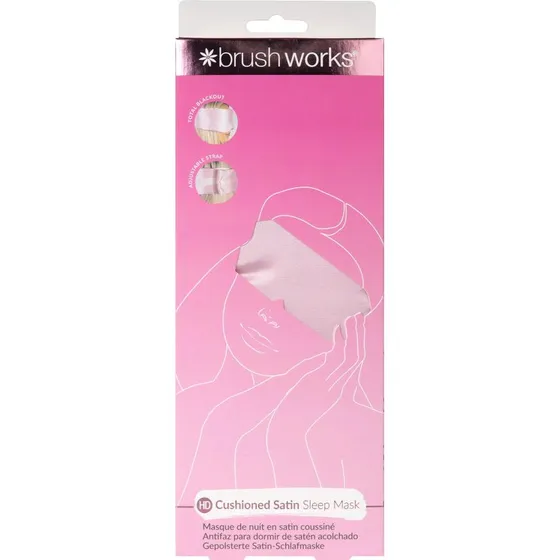 Brushworks Cushioned Satin Sleep Mask – Blød, Justerbar Sovmasker