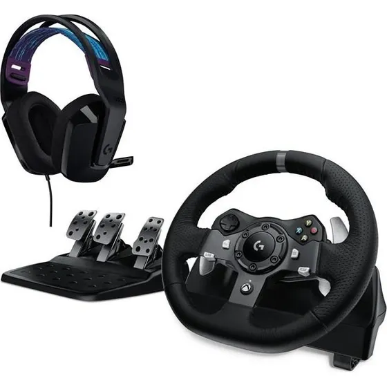 Logitech G920 Racinghjul med Pedaler + G335 Headset - Sort