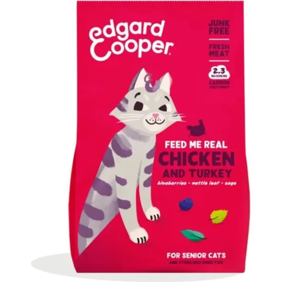 Edgard Cooper Cat Senior Tørfoder Kylling/Kalkun 2 kg