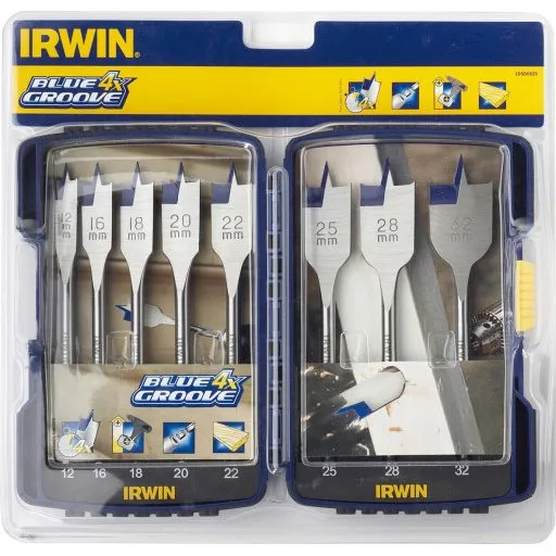 Irwin Blue Groove Flad Borsæt 8 dele 12-32 mm