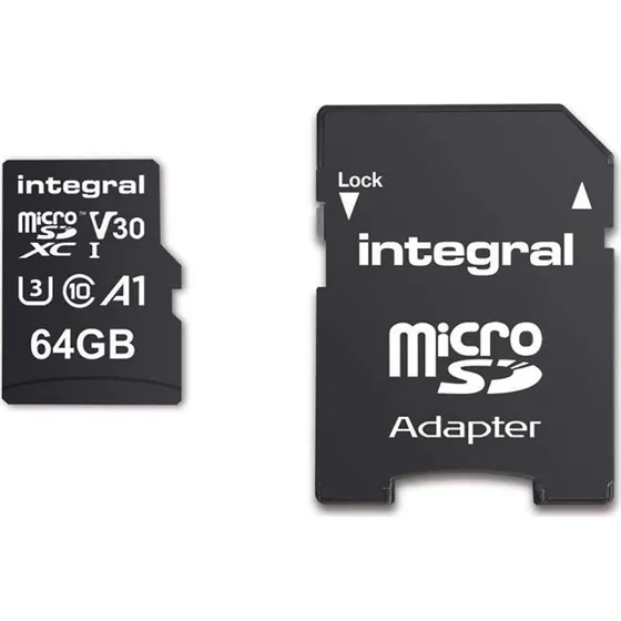 INTEGRAL 64 GB microSDHC V30 U3 UHS-I, 100 MB/s