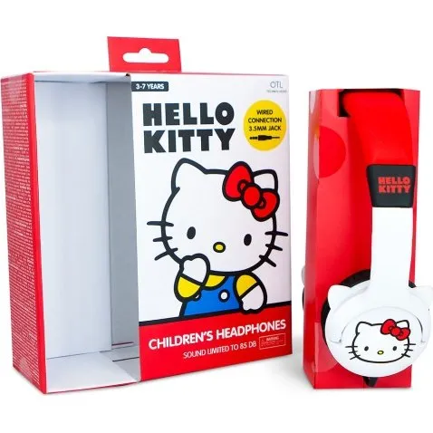 Hello Kitty On-Ear Høretelefoner 85dB Rød/Hvid
