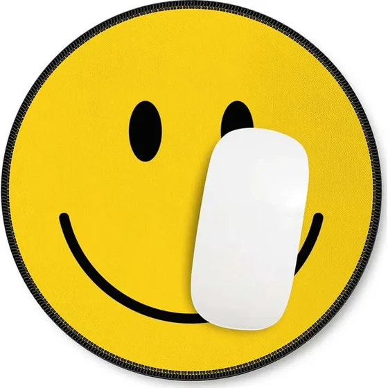 Mustard Happy Face Musemåtte 24 x 20 cm
