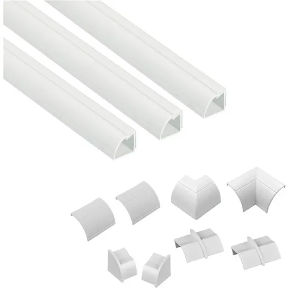 D-LINE Kabelkanal Kit 22x22mm, 3x1m, med indre og ydre bøjninger