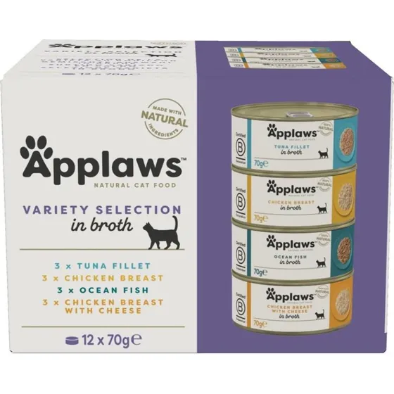 Applaws Variety Selection i bouillon, 12×70 g