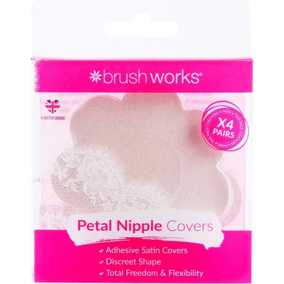 Brushworks Nude Satin Nipple Covers – 4 Par