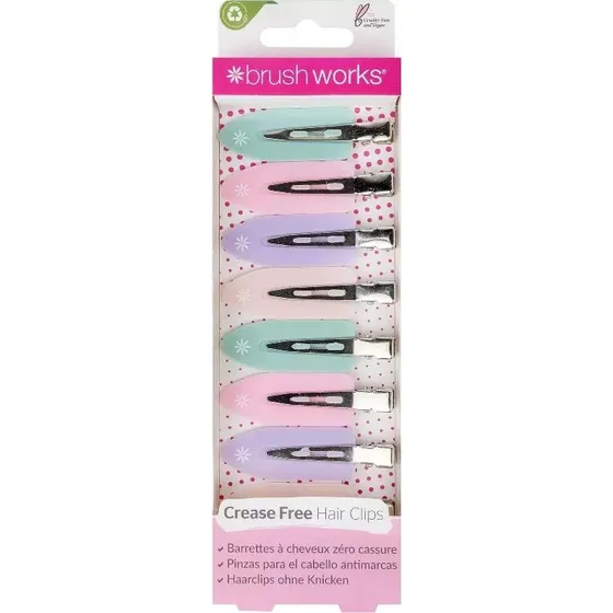 Brushworks Pastel No Crease Hair Clips 8 stk