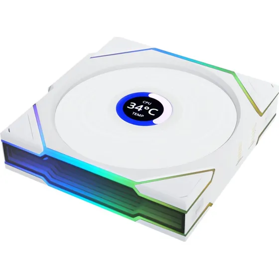 Lian Li UNI FAN TL Wireless LCD 120mm Hvid med RGB