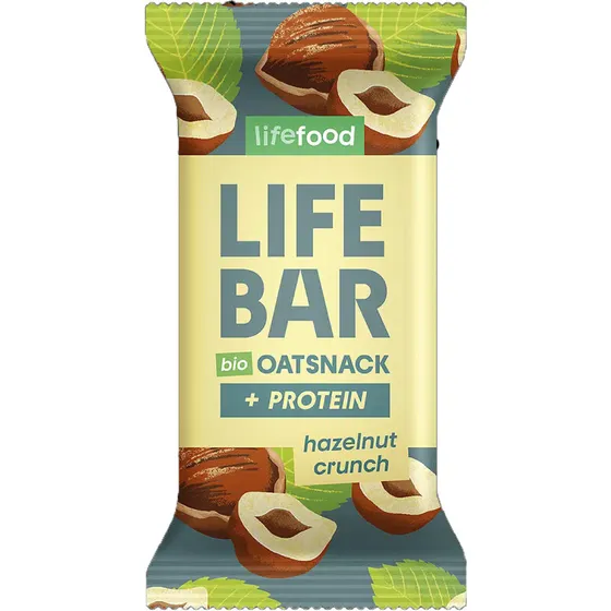 Lifebar Havre Snack Protein Hazelnut Crunch Økologisk 40 g