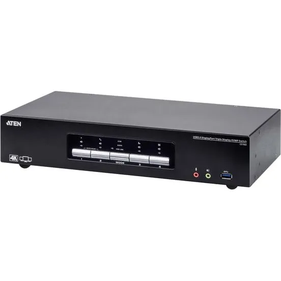 ATEN CS1964-AT-G 4-port KVM Switch, Sort, 4K DisplayPort