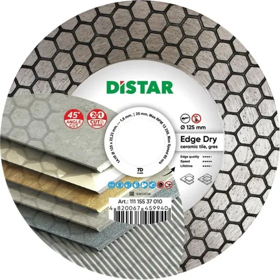 Distar Edge Dry Diamantskive 125 mm, 45° Geringssnit