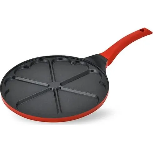 Maestro MR-1222-A Hjerte-pandekagepande 26 cm, sort/rød