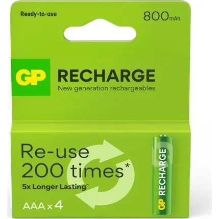 GP Recharge AAA 800 mAh, 4-pak