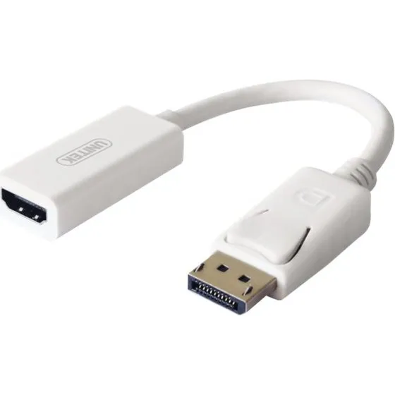 Unitek Y-6332 DisplayPort til HDMI Adapter, Hvid, 4K