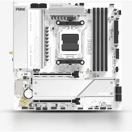 Sapphire PURE B850M WiFi, hvid, mATX, AM5, DDR5