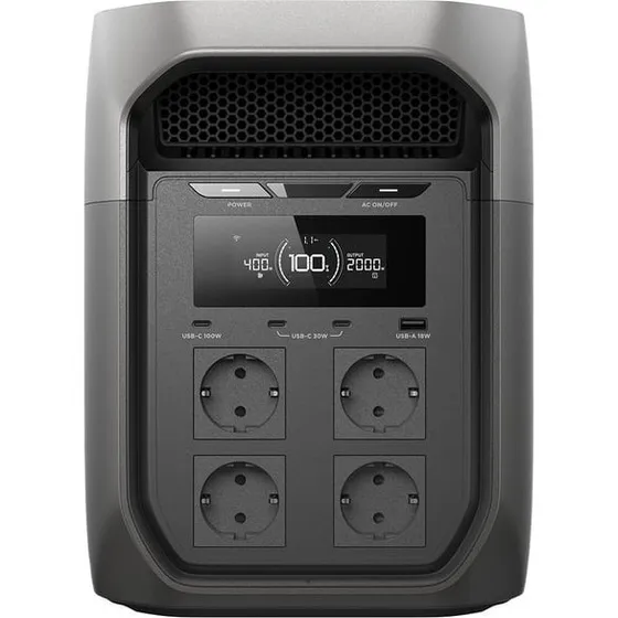 EcoFlow DELTA 3 Max 2048 Wh Lithium jern fosfat, sort/grå