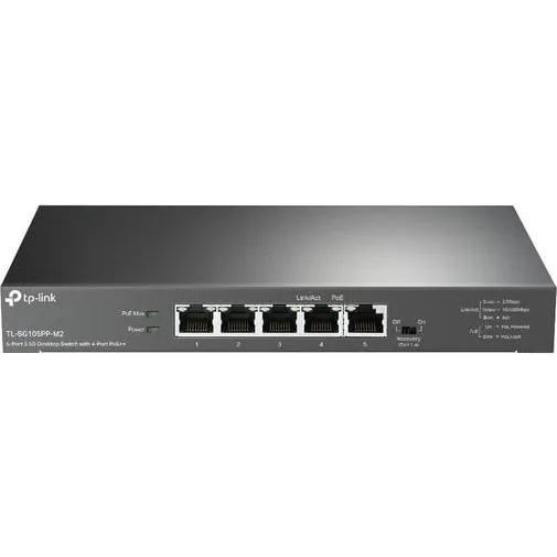 TP-Link TL-SG105PP-M2 5-port PoE++ switch med 2,5G