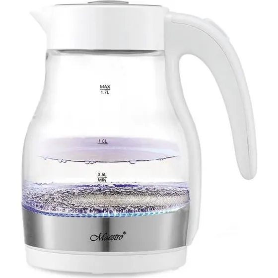 Maestro MR061 elkedel 1,7 l, 2.200 W, glas hvid