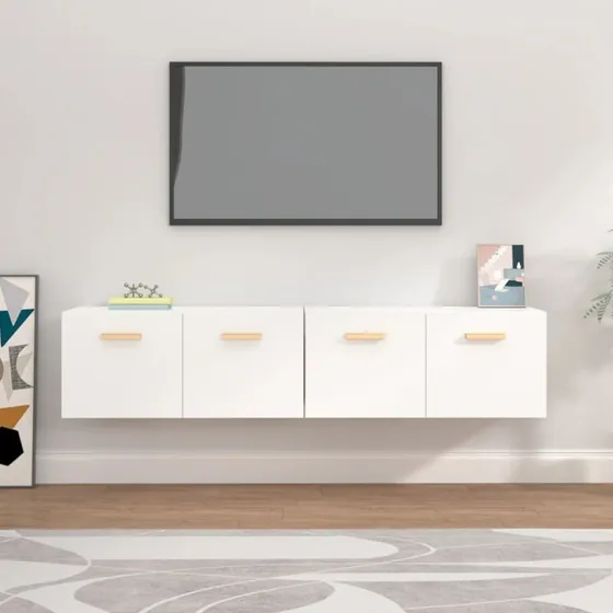 vidaXL Vægskabe 2 stk. 80x35x36,5 cm hvid konstrueret træ