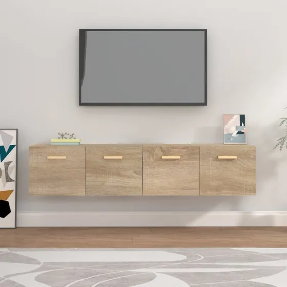 vidaXL Vægskabe 2 stk. 80x35x36,5 cm Sonoma-eg Konstrueret Træ