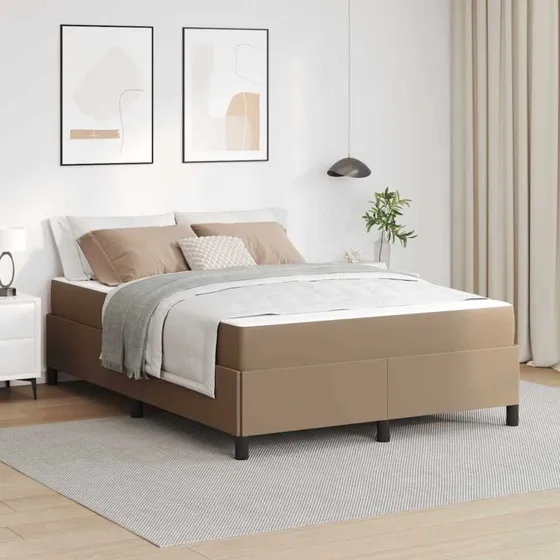 vidaXL Sengestel med madras Cappuccino 140x200 cm