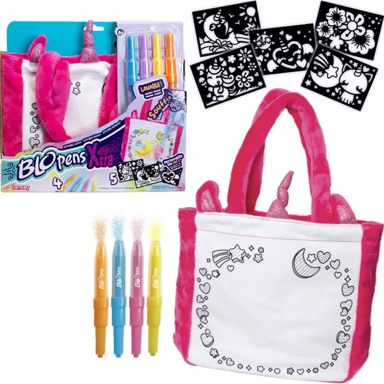 BLOpens Xtra Unicorn Styl'Bag – 4 Blopens, 5 Stencils, 1 Taske