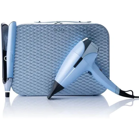ghd Chronos Styler & Helios Hårtørrer Icy Blue Gavesæt