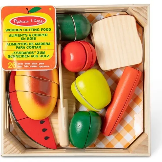 Melissa & Doug Food Play Træskærekost