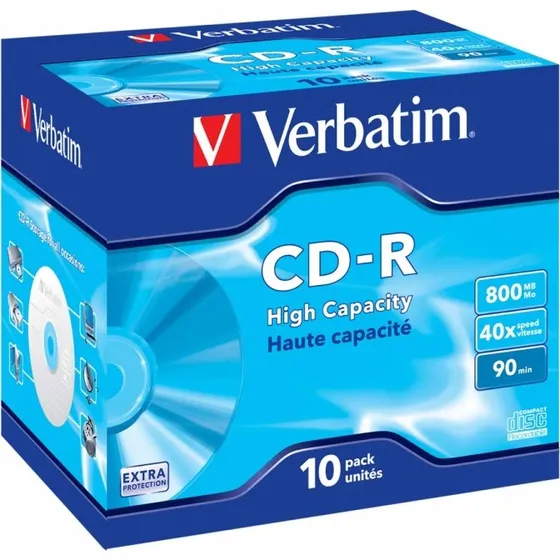 Verbatim DataLife CD-R 40x 800MB 10 Pack Hvid Jewel Case