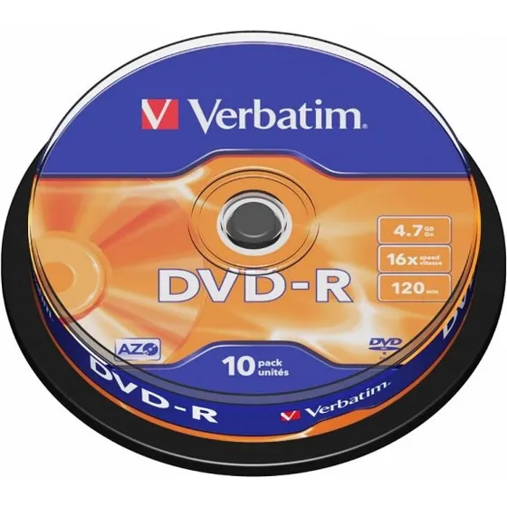 Verbatim DVD-R 16x 4.7GB 10 Pack Sølvmatteret