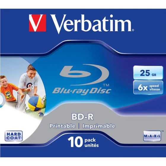 Verbatim 10x BD-R 25GB, printbar, 6x