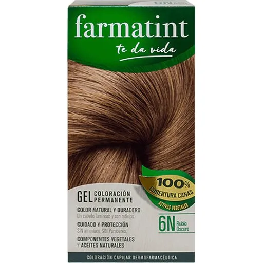 Farmatint Gel Permanent Hårfarve 6N Mørk Blond (5 stk)