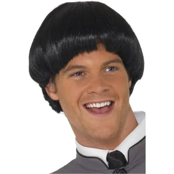 SWINGING 60s - 60'ernes skålklip paryk, sort