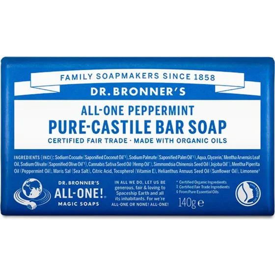 Dr. Bronner's Peppermint Pure-Castile Bar Soap 140 g