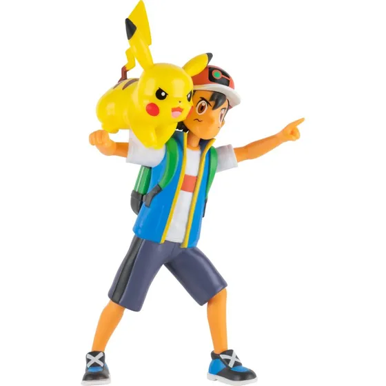 Pokémon Pikachu og Ash Battle Feature Figur