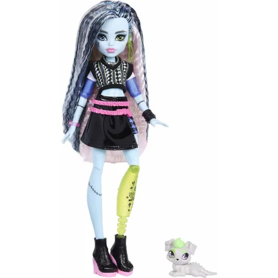 Monster High Frankie Stein Dukke med Watzie og 7 Tilbehør