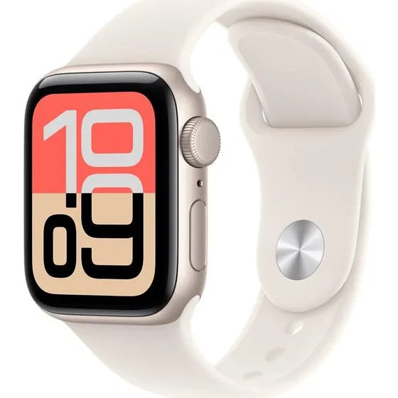 Apple Watch SE 3 40 mm Starlight Aluminium med Starlight Sport Band M/L