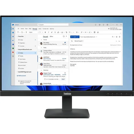 Lenovo ThinkVision S24-4e 23,8" Full HD 100 Hz IPS-skærm, ravnsort