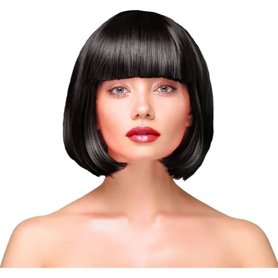 Deluxe Kort Sort Paryk (Onesize)