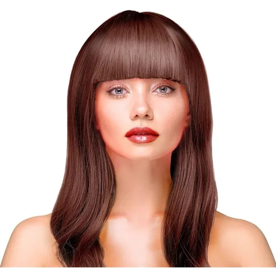 Deluxe Brun Lang Glat Paryk, Onesize